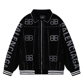 Jaqueta Balenciaga Silver Studs Preta