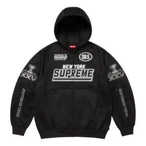 Moletom Supreme Football Zip Up Hooded Black