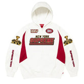 Moletom Supreme Football Zip Up Hooded White Red