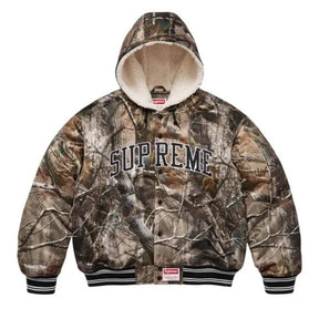 Jaqueta Supreme x Mitchell & Ness Varsity Satin AP Camo