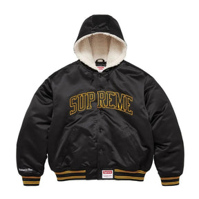Jaqueta Supreme x Mitchell & Ness Varsity Satin Black