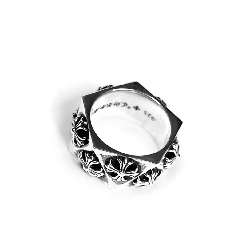Anel Chrome Hearts Pentagon Plus Cross