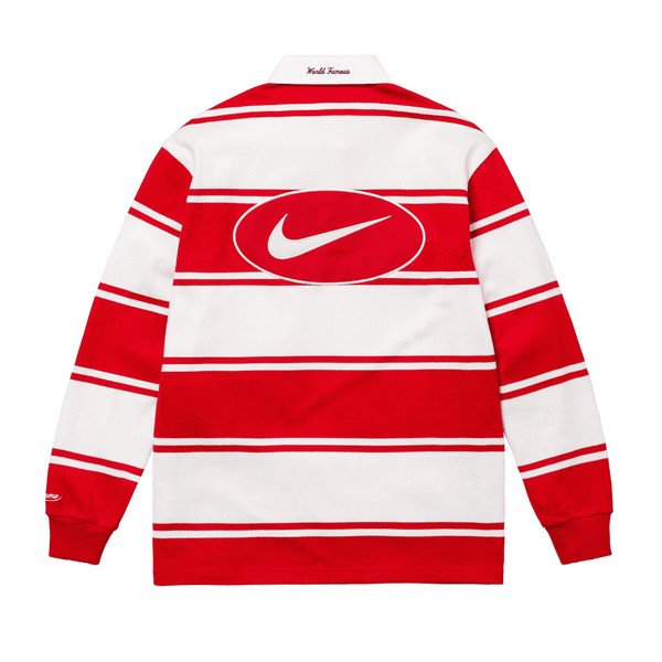 Camisa Supreme x Nike Stripe Rugby Vermelha/Branca
