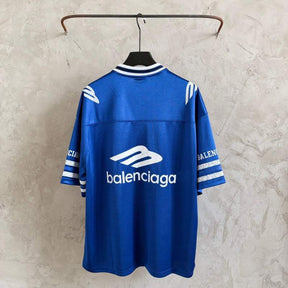 Camiseta Balenciaga Jersey V-neck Oversized Azul