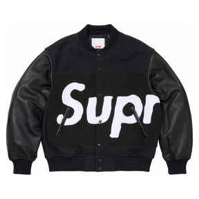 Jaqueta Supreme Big Logo Chenille Varsity Black