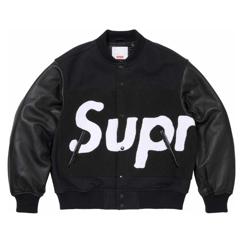 Jaqueta Supreme Big Logo Chenille Varsity Black