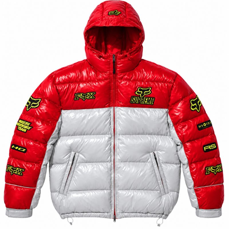 Jaqueta Supreme x Fox Racing Shiny Down Puffer White