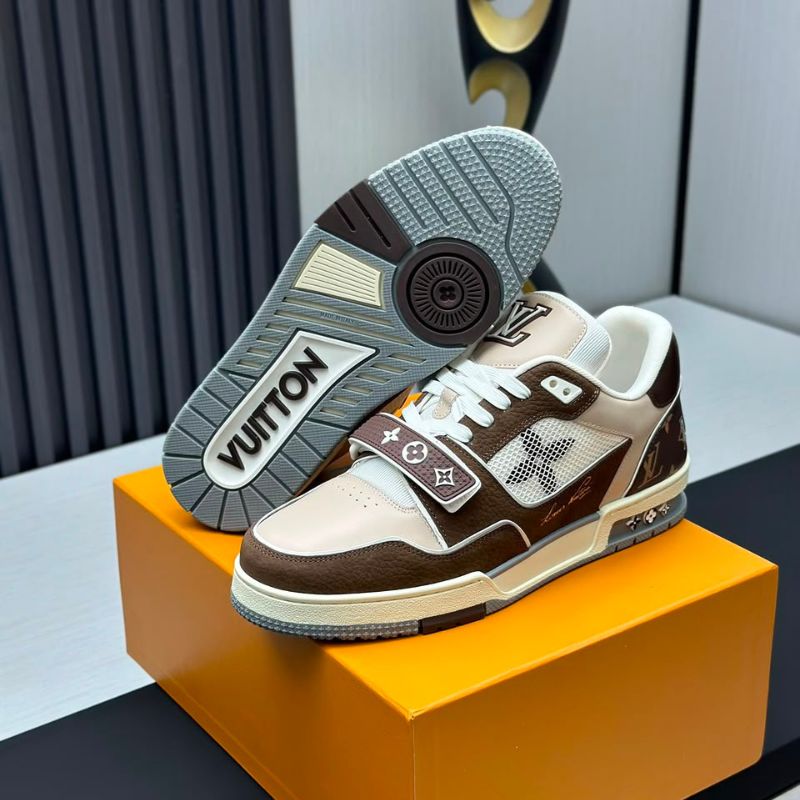 Louis Vuitton LV Trainer Moka Brown Monogram Flower