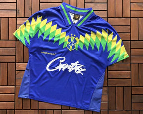 Camiseta Corteiz Futebol Brasil Azul