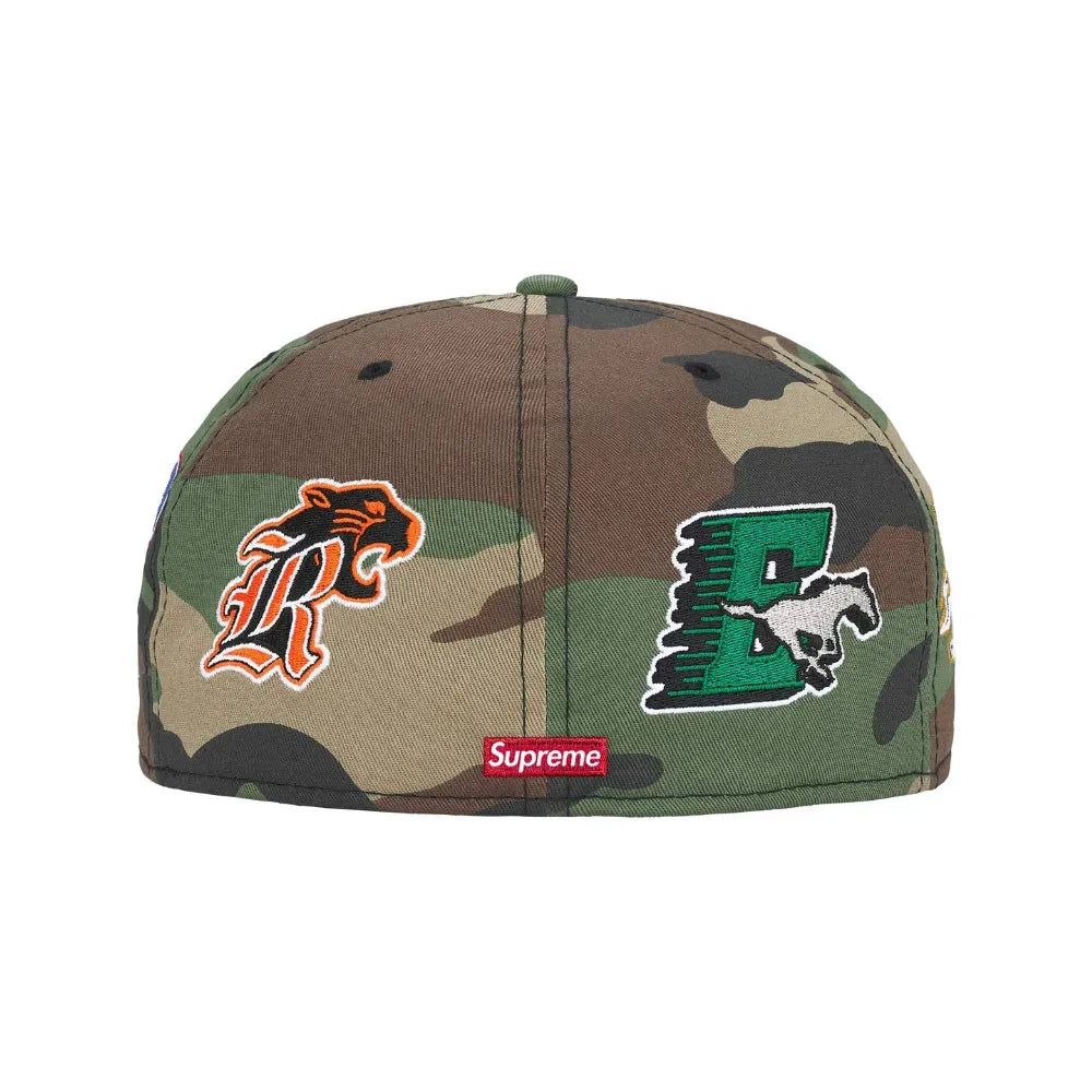 Boné New Era x Supreme Mascots S Logo Woodland Camo
