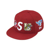 Boné New Era x Supreme Mascots S Logo Dark Red