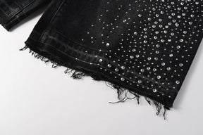 Bermuda Purple Brand Jeans Diamonds Black