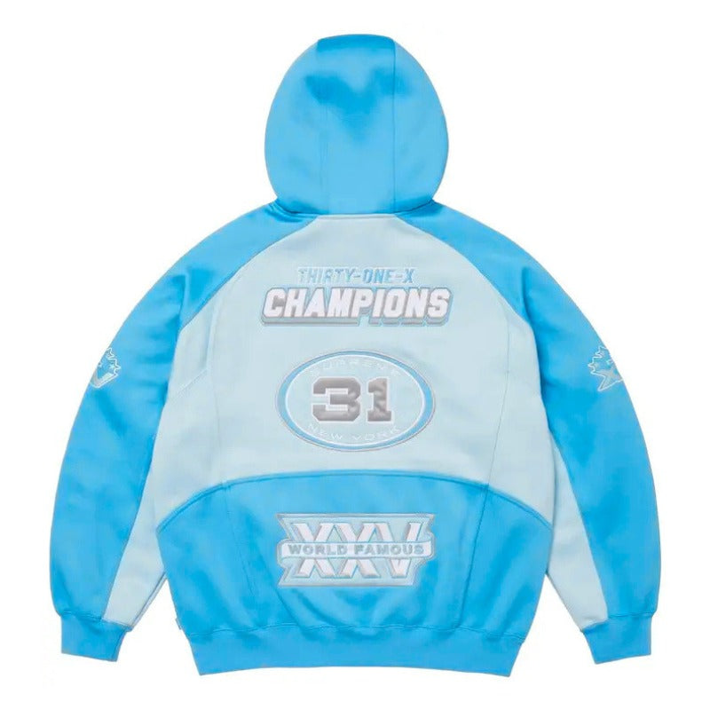 Moletom Supreme Football Zip Up Hooded Light Blue