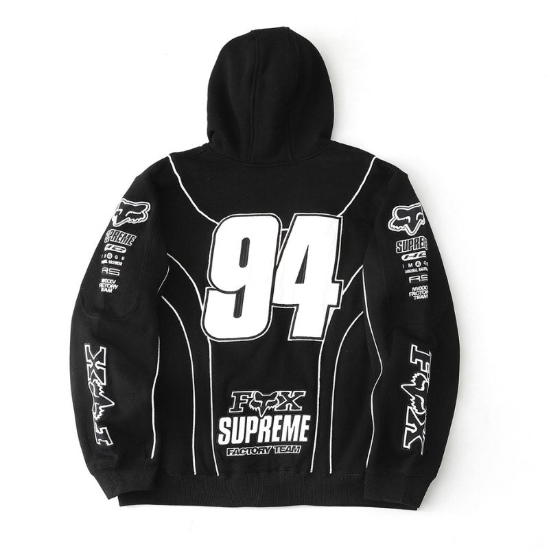 Jaqueta Supreme x Fox Racing Zip Up Hooded Black