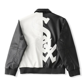 Jaqueta Supreme x Chicago White Sox Couro Varsity Black