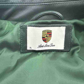 Jaqueta Aimé Leon Dore x Porsche 993 Turbo Leather Club Racing Green