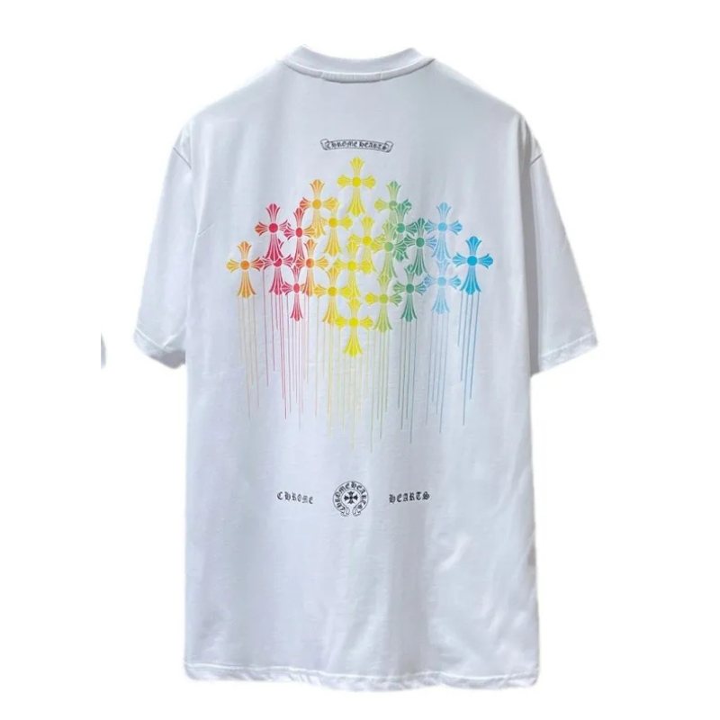 Pronta Entrega - Camiseta Chrome Hearts Cross Multicolours Branca