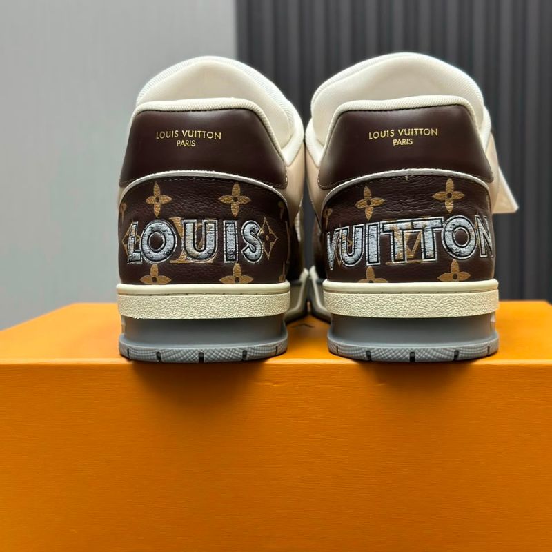 Louis Vuitton LV Trainer Moka Brown Monogram Flower