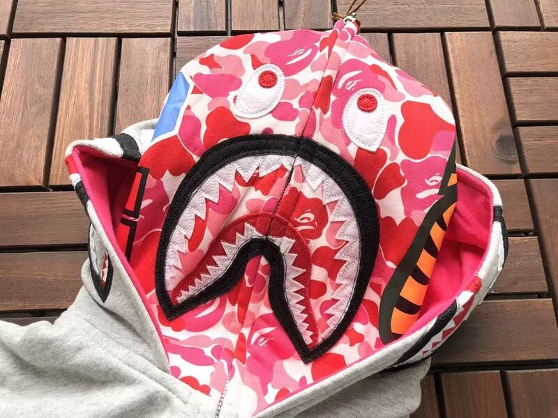 Moletom Bape Shark ABC Pink Grey