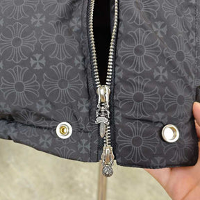 Jaqueta Chrome Hearts Monogram Print Puffer Black