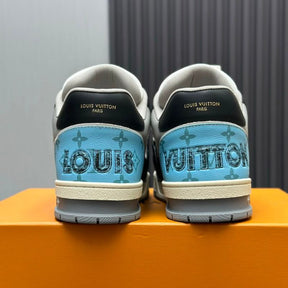 Louis Vuitton LV Trainer Black Blue Monogram Flower