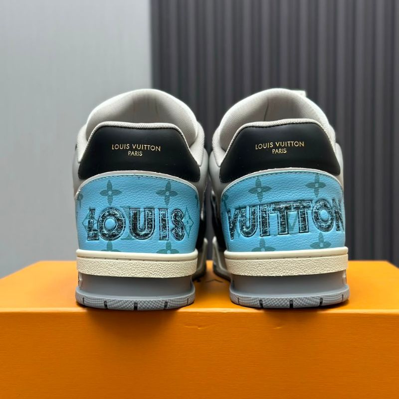 Louis Vuitton LV Trainer Black Blue Monogram Flower