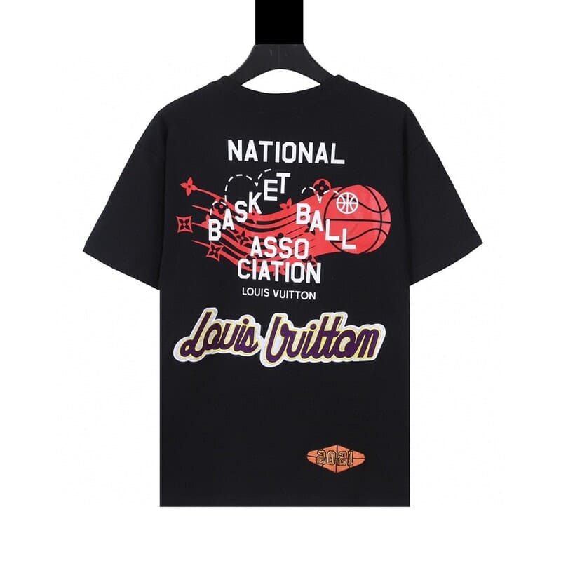 Camiseta Louis Vuitton x NBA Crossover Round Neck Printing