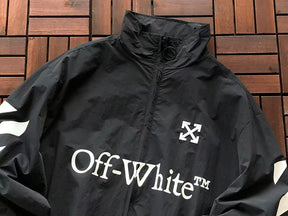 Jaqueta Off-White Twill Arrow Pattern Zipper Black