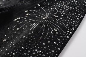 Bermuda Purple Brand Jeans Diamonds Black