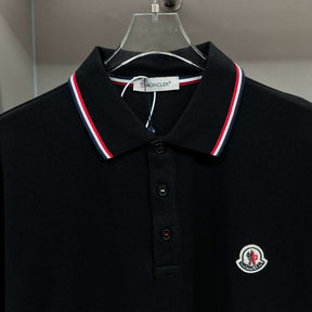 Camiseta Moncler Rib Polo Preta