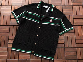 Pronta Entrega - Camiseta Casablanca Crochê Preta e Verde