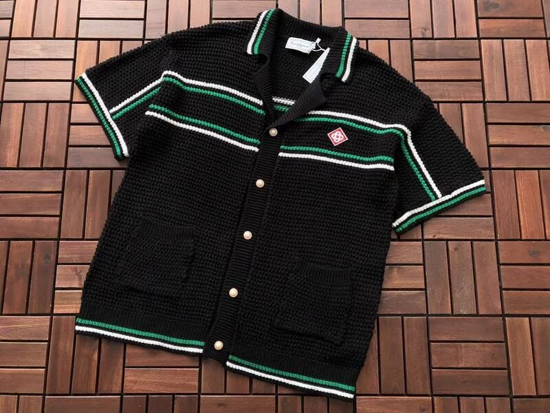 Pronta Entrega - Camiseta Casablanca Crochê Preta e Verde