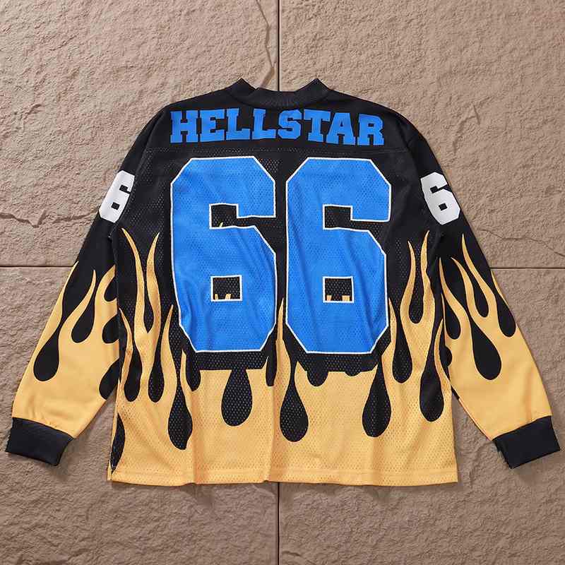 Camisa Hellstar Jersey Long Yellow Flame