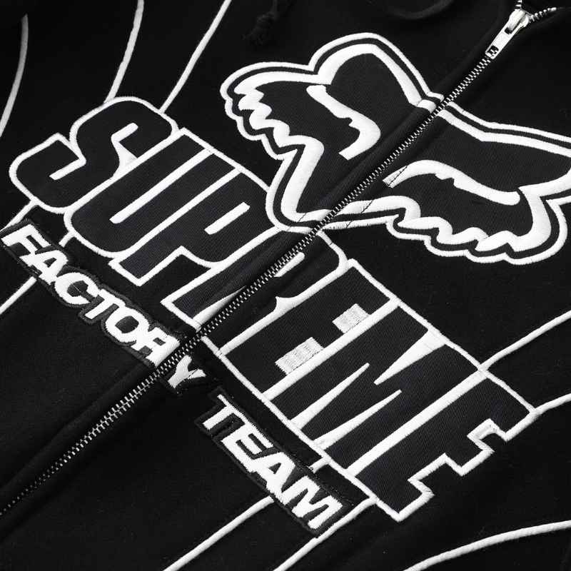 Jaqueta Supreme x Fox Racing Zip Up Hooded Black