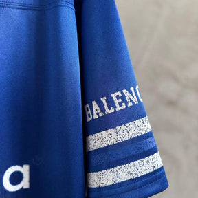 Camiseta Balenciaga Jersey V-neck Oversized Azul