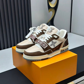 Louis Vuitton LV Trainer Moka Brown Monogram Flower