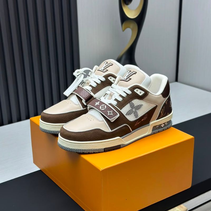 Louis Vuitton LV Trainer Moka Brown Monogram Flower