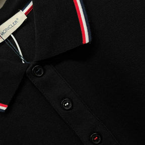 Camiseta Moncler Rib Polo Preta