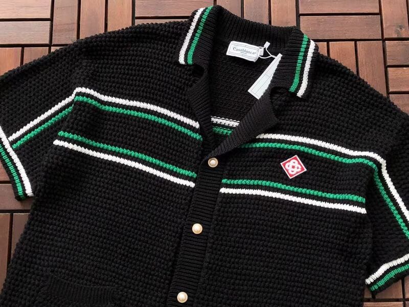 Pronta Entrega - Camiseta Casablanca Crochê Preta e Verde
