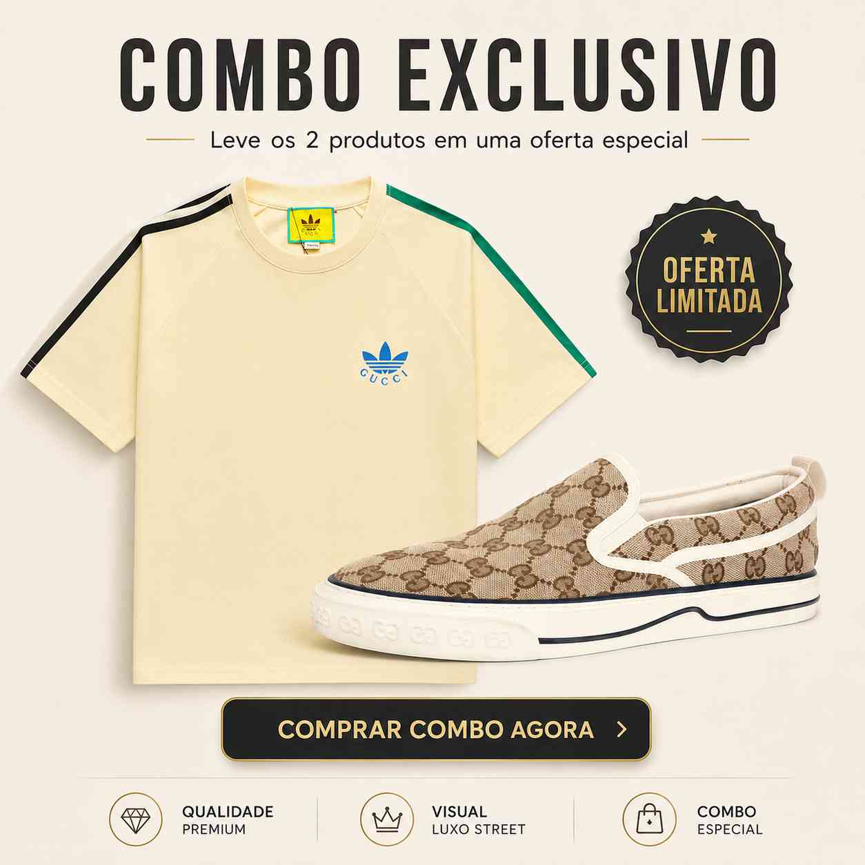 Combo Gucci Camiseta + Tênis (PRONTA ENTREGA)