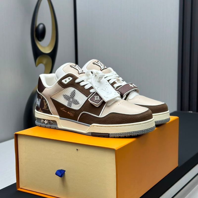 Louis Vuitton LV Trainer Moka Brown Monogram Flower