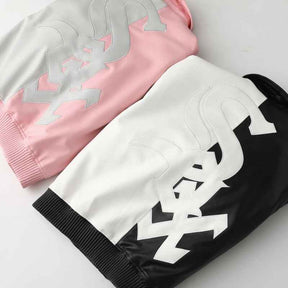 Jaqueta Supreme x Chicago White Sox Couro Varsity Pink