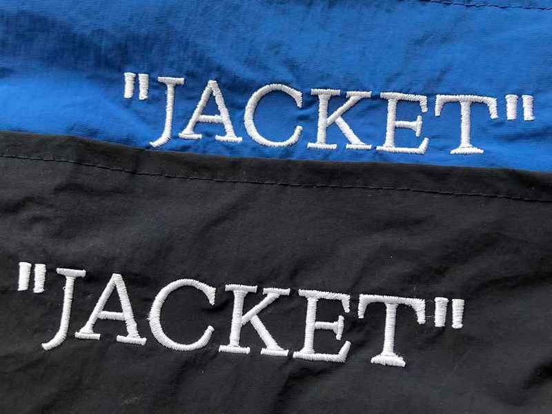 Jaqueta Off-White Twill Arrow Pattern Zipper Blue