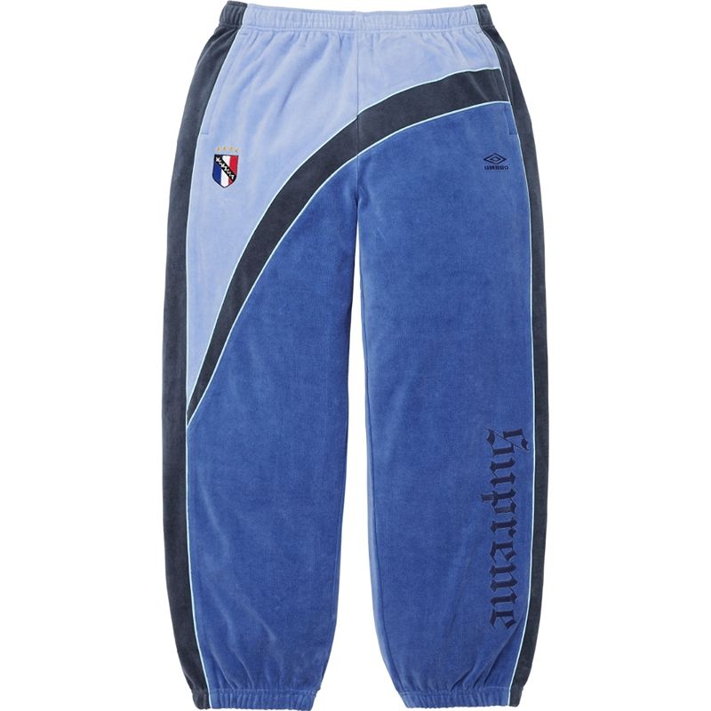 Conjunto Supreme x Umbro Velour Track Blue