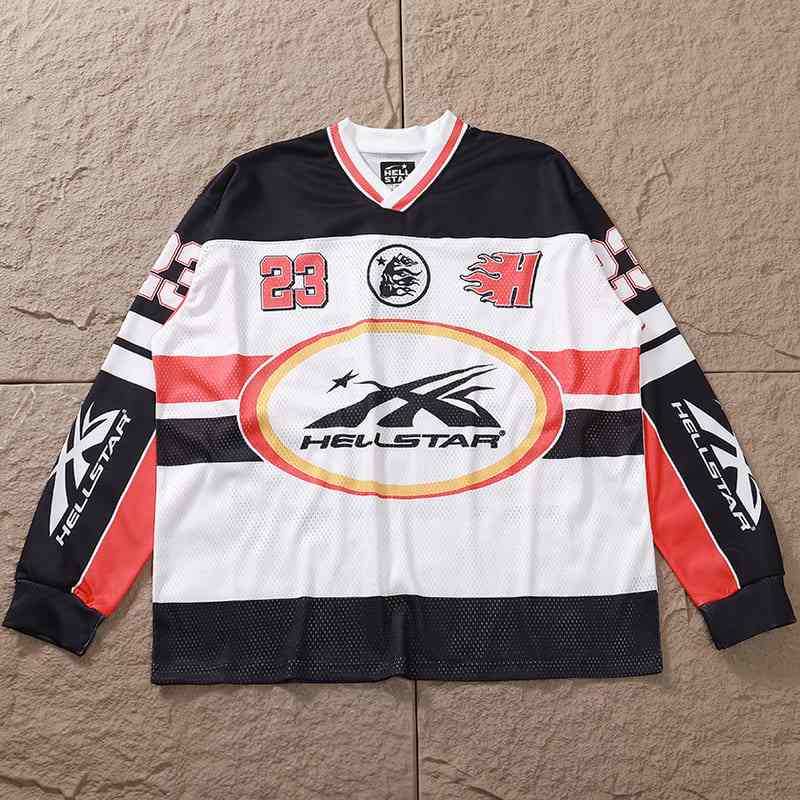 Camisa Hellstar Jersey Long White/Red