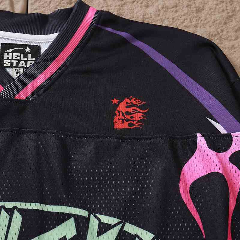 Camisa Hellstar Jersey Long Pink Flame