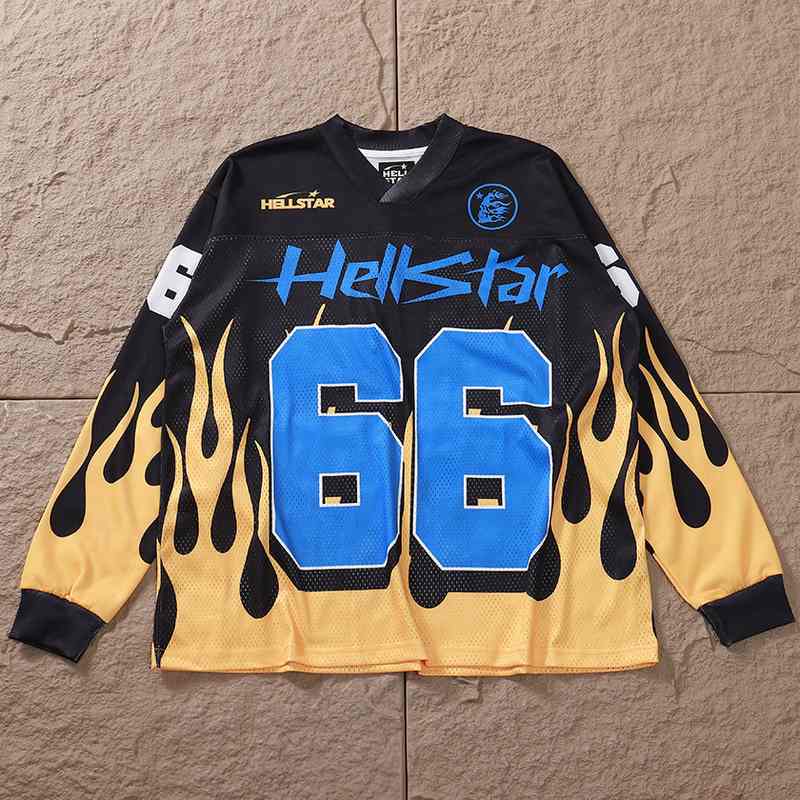 Camisa Hellstar Jersey Long Yellow Flame