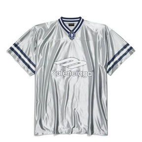 Camiseta Balenciaga Jersey V-neck Oversized Cinza