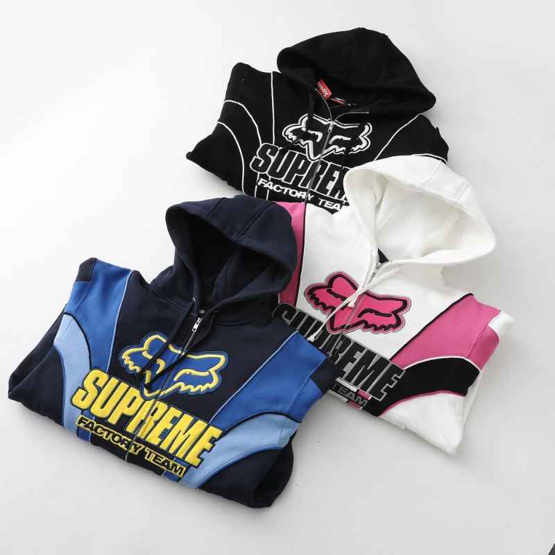 Jaqueta Supreme x Fox Racing Zip Up Hooded Black