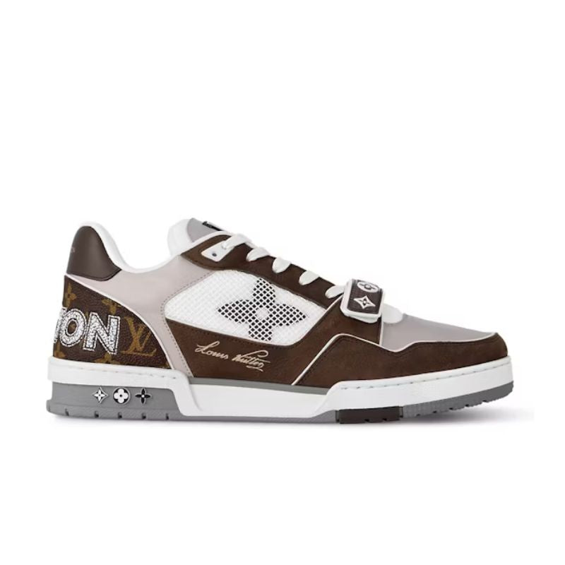 Louis Vuitton LV Trainer Moka Brown Monogram Flower